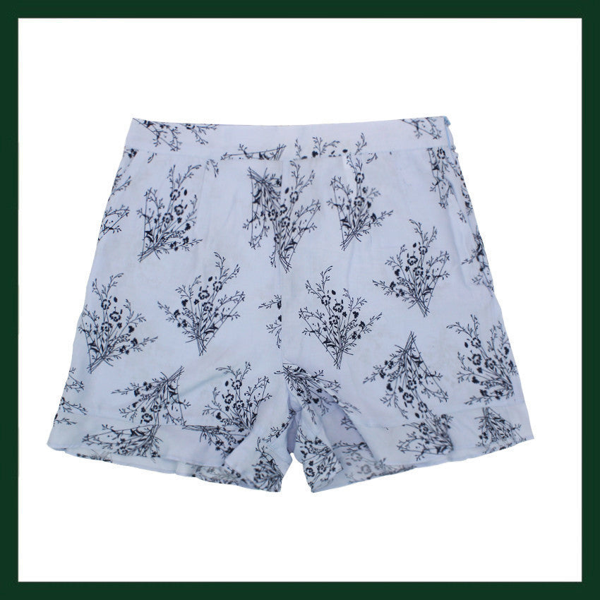 Megan ladies printed shorts ( blue )