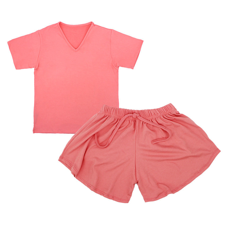 Ladies V neck tees with terno shorts