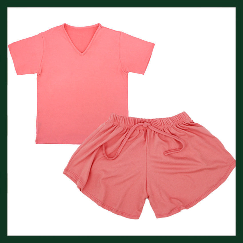 Ladies V neck tees with terno shorts