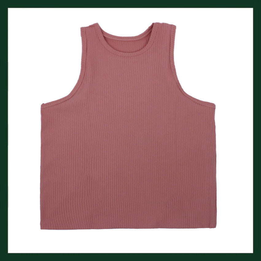 Semi croptop sleevless rib
