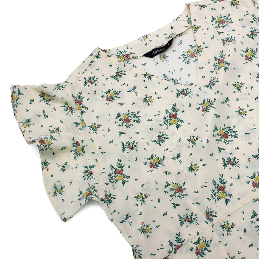 Ladies printed cream dress