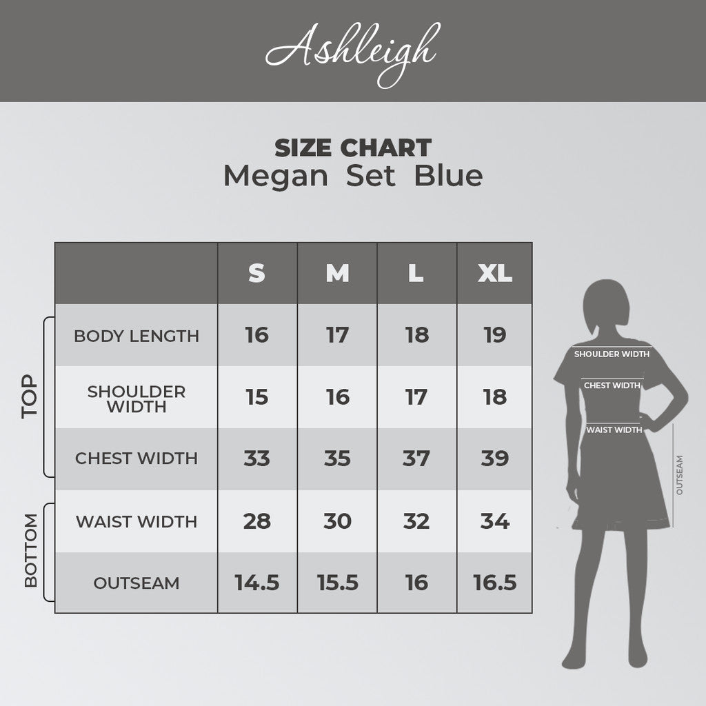Megan ladies printed shorts ( blue )