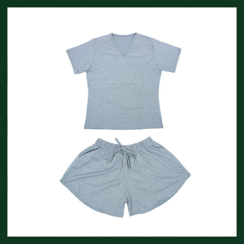 Ladies V neck tees with terno shorts