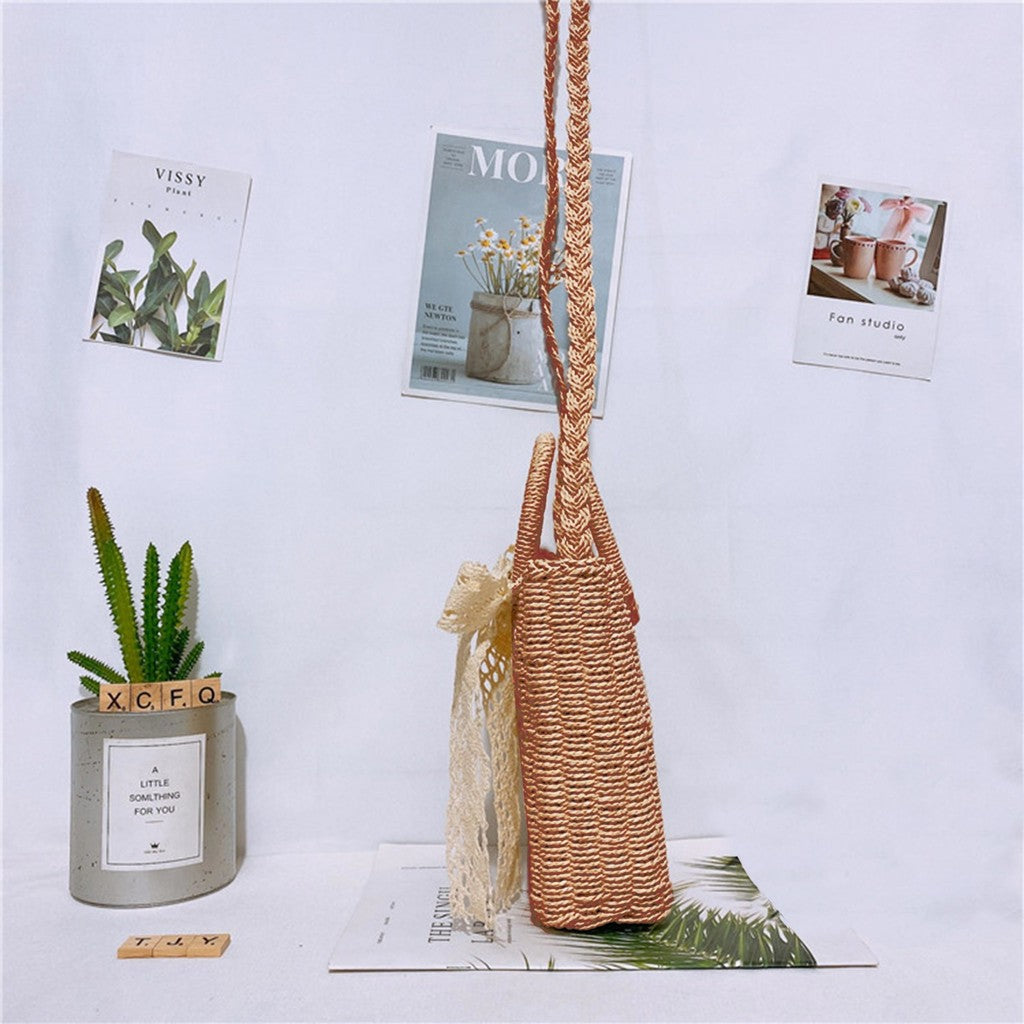 Mini Straw Crossbody Bag Summer Straw Handbag Bohemian SD1-Crm