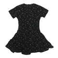 ladies black printed dress