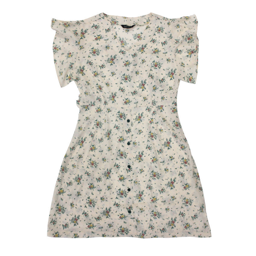 Ladies printed cream dress