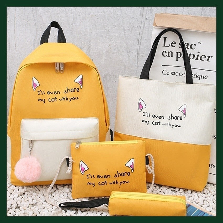 4in1 Casual Sports School Backpack with Tote and Pouches
